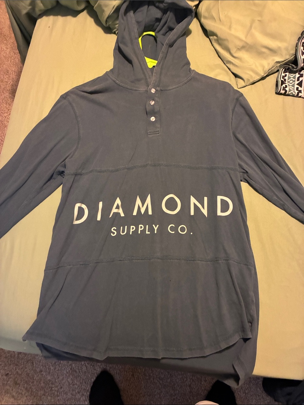 Diamond Supply Co. Kids Navy Pullover Hoodie with White Logo